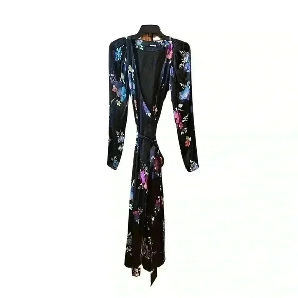 NEW ROTATE BIRGER CHRISTENSEN Black FLORAL PRINT WRAP DRESS - Picture 4 of 14